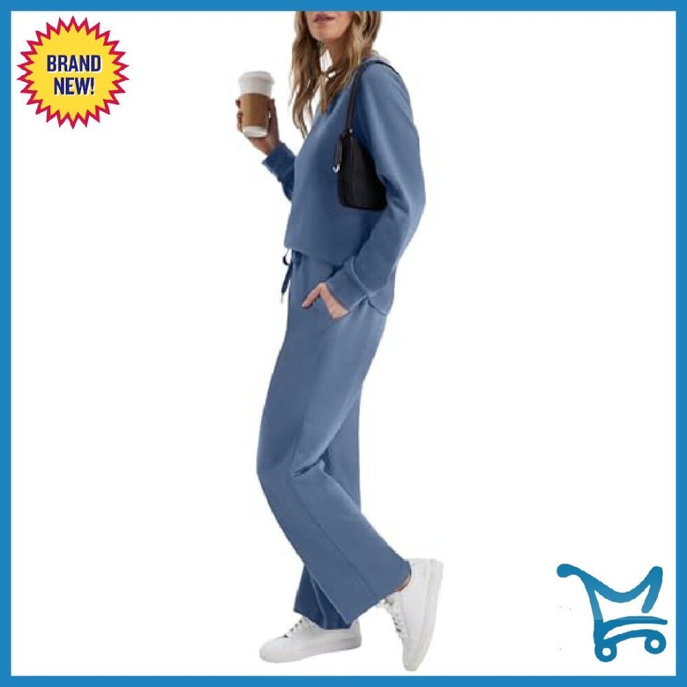Women's 2-Piece Lounge Set Lightweight Sweatsuit Travel Outfit - Picture 5 of 8